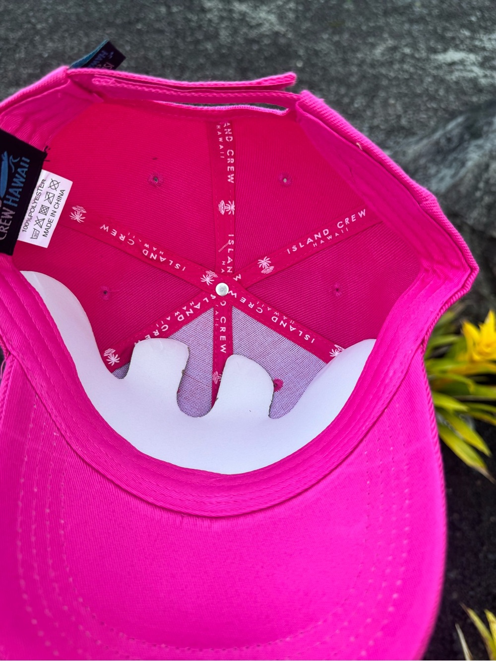 Island Crew Hawaii Aloha Pink Hat Adjustable Velcro Back Hawaii Islands Embroide - Picture 8 of 11